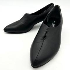 【美品】リーガル パンプス 23cm 黒 レザー Vカットカバード