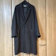 LIDNM リドム ウール ロング チェスターコート L チャコール LIDNM（リドム）の「Super 140s SHAWL COLLAR CAPE COAT
