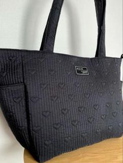 Dカン付き.ハンドメイド　トートバッグ　サイドポケット ヌビ　ハート　スティッチ
