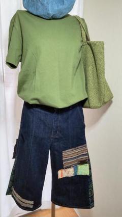 リメイクデニムパンツ　ハンドメイド　1点物　サステナブル