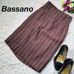 新品・未使用 Bassano バッサーノ ひざ丈タイトスカート ブラウン系 M