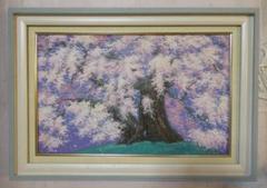 domonjotaro田中一村「風景」サイン M10額装済み 肉筆手描き 油彩画 風景 中島千波 「桜花」サイン 額装済み 肉筆手描き M10