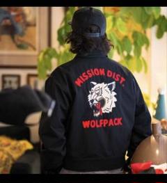 MISSION DIST. WOLFPACK 刺繍ワークジャケット ブラック MISSION DIST. WOLFPACK 刺繍ワークジャケット ブラック - メルカリ