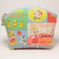 ◆ハンドメイド ポーチ スイートラッシュ レトロ アニマル 昭和 ケース
