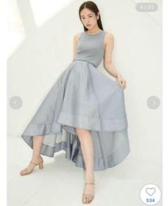 SNIDEL シアードッキングニットワンピース BLU
