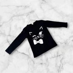 ビーデスビー　半袖Tシャツ　キッズ130 ブラック　プリント　綿100% 猫