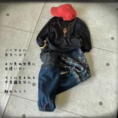 庵里nona★【逆さパンツde】サルエルパンツ　ハンドメイド　チェック パンツ 庵里nona☆【逆さパンツde】サルエルパンツ ハンドメイド