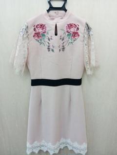エミリアウィズ　花柄刺繍レース袖ナイトドレス　ピンク　服