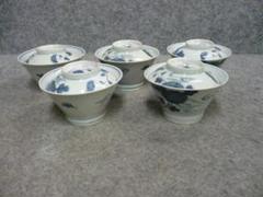 古伊万里 花に蝶図 染付 蓋茶碗 5個 [B31360] 古伊万里 花に蝶図 染付 蓋茶碗 5個 [B31360] - メルカリ
