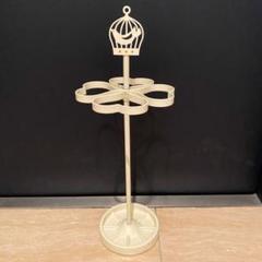 【送料込】傘立て オフホワイト ベージュ 小鳥 かご クローバー かさ