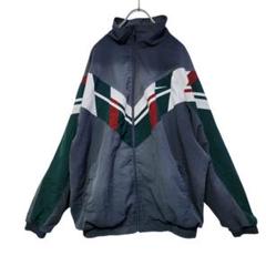 NIKE XXL 90s ナイロンジャケット 刺繍ロゴ 切替 ビンテージ