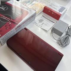 ニンテンドー3DSLL本体メタリックレッドと充電器セット(箱付き)