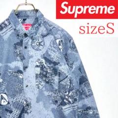 Supreme 総柄シャツ "ブラック" Sサイズ