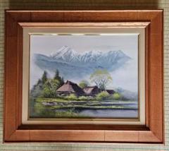 塩原拓治　安曇野常念岳　F6 　風景画　サインあり 塩原拓治安曇野常念岳F6 風景画サインあり