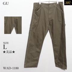 ★美品★ ジーユー ワークパンツ ステッチ入り ストレート カジュアル 人気