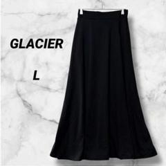 1156　グラシア　ブラック　ロングフレアスカート　シンプル　上品　秋冬向け