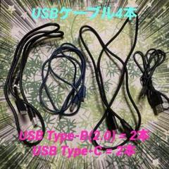 USBケーブル 4本セット 黒 青