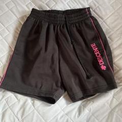 美品DESCENTE ショートパンツ ブラック ピンクライン　レディースL