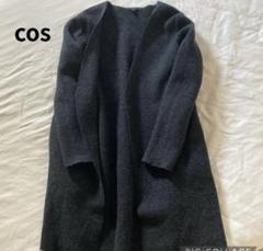 COS グレー ロングコート EUR 32 OVERSIZED FIT NOTCHED LAPELS WOOL BLEND COAT オーバーサイズ