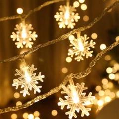 イルミネーションライト 6m LED 40LED 雪型 電池式 クリスマス