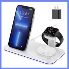 3in1 ワイヤレス充電器 qi スマホ急速充電器 充電スタンド