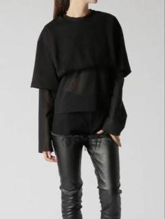 未着用】LIMIfew ショルダースリットロングカットソー 黒