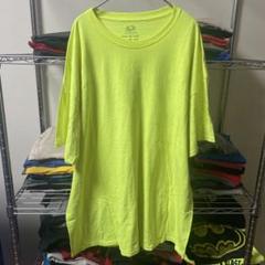 90sヴィンテージフルーツオブXL蛍光　黄緑tシャツUSA直輸入メンズ古着ユニセ