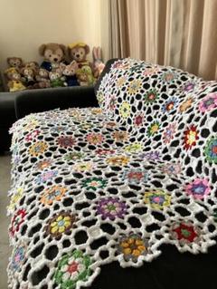 ちろちゃん　ベッドカバー　ソファーカバー　手編み　ハンドメイド ちろちゃん様専用 ベッドカバー ソファーカバー 手編み ハンドメイド