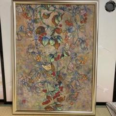 日本画 肉筆画 印あり 日本画 さんきら 岩絵具 肉筆画 落款印 額付き - メルカリ