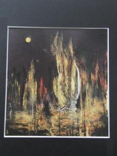 山本亜稀、【リヴィエラの秋】、希少な画集画、新品高級額・額装付 山本亜稀、【リヴィエラの秋】、希少な画集画、新品高級額・額装付