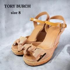 TORY BURCH ミュール（8）アンクルストラップ　リボン　エスパドリーユ