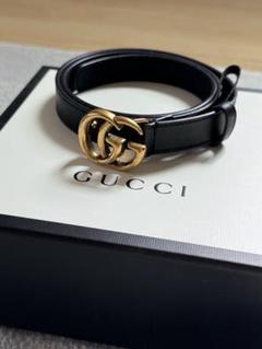 【新品未使用】GUCCI　グッチ　ダブルG　スリムベルト　黒　レザー ダブルG スリムベルト ブラック レザー | GUCCI公式