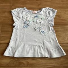 メゾピアノ　水色　半袖　リボン　Tシャツ　120