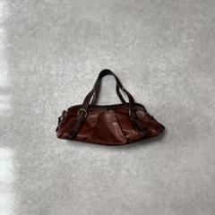leather mini boston bag brown
