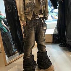 【Undermycar】Mu114 WASHED FLARE JEANS BLKのサムネイル