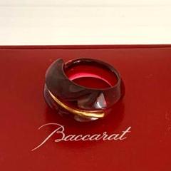 最新 レッド クリスタル コキアージュ バカラ リング 10号750 18K アクセサリー