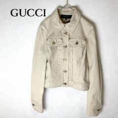 【激安アウトレット!】 ベージュ GUCCI オフホワイト Mサイズ 38 ジャケット デニム ジャケット・アウター