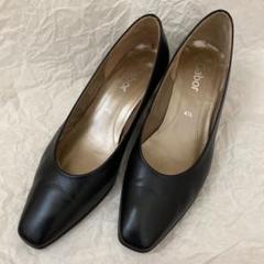 Gabor パンプス　ブラックヒール 中ヒール　24cm