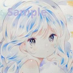 手描きイラスト オリジナル 約A5 透明水彩 - メルカリ