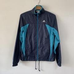 超美品！アディダスclimaproof 防水防風 スポーツジャケット ブルー L Adidas Climaproof Navy and Light Blue Full Zip Windbreaker