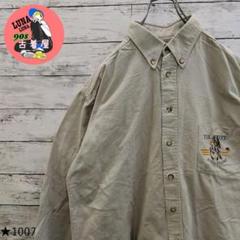 【1007】US古着 海外規格90s R.K.style BDシャツ 刺繍ロゴ