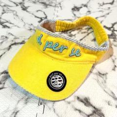 美品☆アンパシィ　ゴルフ　バイザー　イエロー ロゴ刺繍　帽子