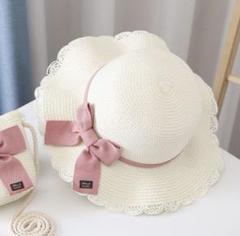 女の子 フリル 麦わら 帽子 白 熱中症 日焼け防止 紫外線対策 可愛い 新品