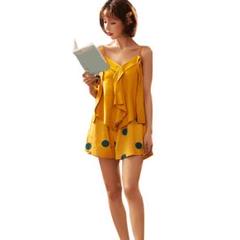 パジャマ ルームウェア レディース 上下セット 綿100% キャミソール 夏