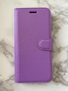 XperiaXZ3 パープル　紫　シンプルレザー手帳型ケース