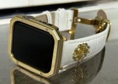 0cg★アップルウォッチバンド レザーベルト Apple Watchサテンカバー