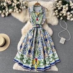 花柄シンプルロングワンピース！春夏のお出かけデートに最適！
