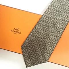美品 エルメス HERMES ネクタイ シルク H織りタイ ファソネH H柄