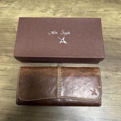 希少】Ain Soph ガマ口 長財布 グレー ロゴ 人気 本革 未使用品