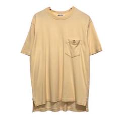 90s ブルックスブラザーズ　半袖Tシャツ　ポケT 刺繍ロゴ　鹿子素材　ベージュ
